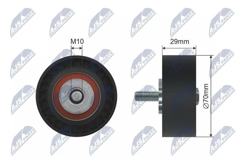Image of NTY Deflection / guide pulley, V-ribbed belt NTY RNK-FT-003