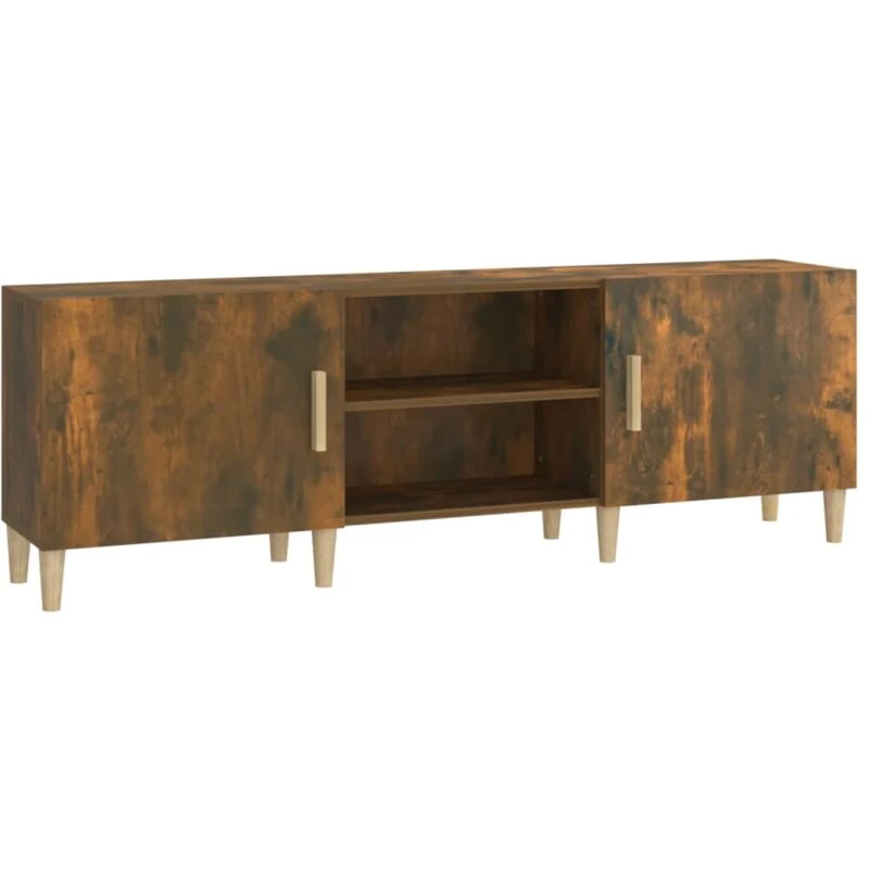 Image of Vidaxl TV Cabinet Smoked Oak 150X30X50 Cm Engineered Wood, Brown 817501