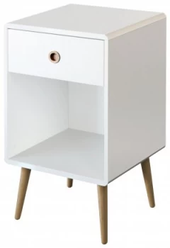 image of Softline 1 Drawer Bedside Table - White