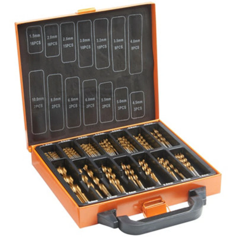 Image of Vonhaus Hss Metal Drill Bit Set, Carry Case, 99 Pcs 1.5-10 mm High Speed Steel Bits Titanium Coated, Drilling Wood, Masonry