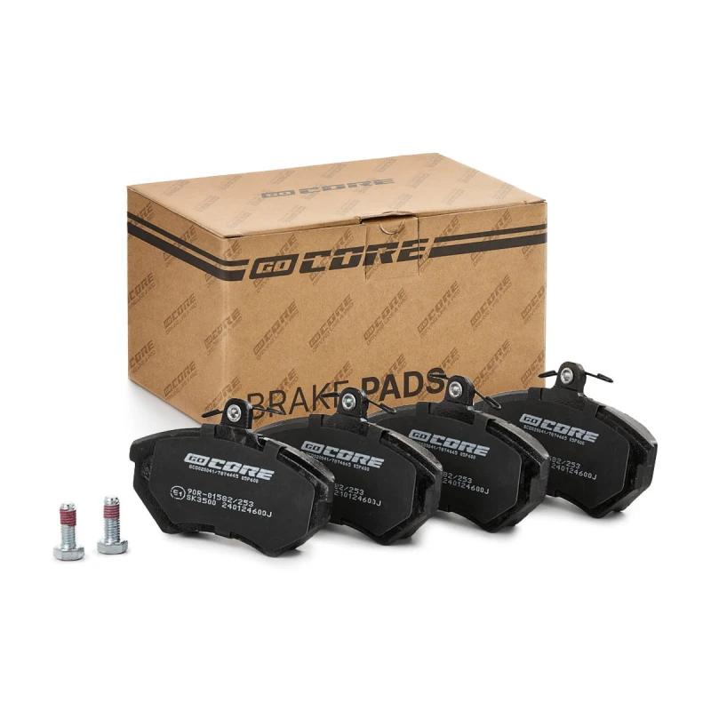 Image of goCORE GCD020041 Brake pad set Front Axle, not prepared for wear warning indicator, with spring, with anti-squeak plate Brake Pad Set,disc brake (402