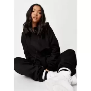 image of Missguided TALL Fleeceback Extreme Oversized Basic Hoodie - Black