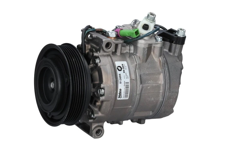 Image of VALEO 813666 AC Compressor VALEO RE-GEN REMANUFACTURED Refrigerant: R134a, PAG 46, with PAG compressor oil Compressor,air conditioning (447)