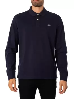 Regular Shield Longsleeved Pique Polo Shirt