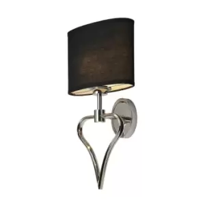 Image of Twin Wall Light Heart Shaped Frame White Shade Polished Chrome LED G9 3.5W