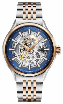 Image of Mens Roamer 101663 47 45 10N Competence Skeleton III Two Tone Bracelet Wris Colour - Silver Tone