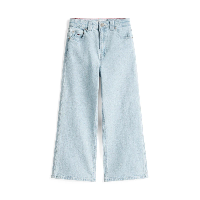 Image of Tommy Hilfiger Kids Mabel Cotton Mix Wide Leg Jeans Wide Jeans 12Y Blue 32582218215
