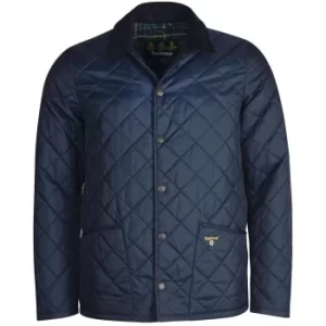 Image of Barbour Mens Crested Herron Quilted Jacket Navy/Ivy Large