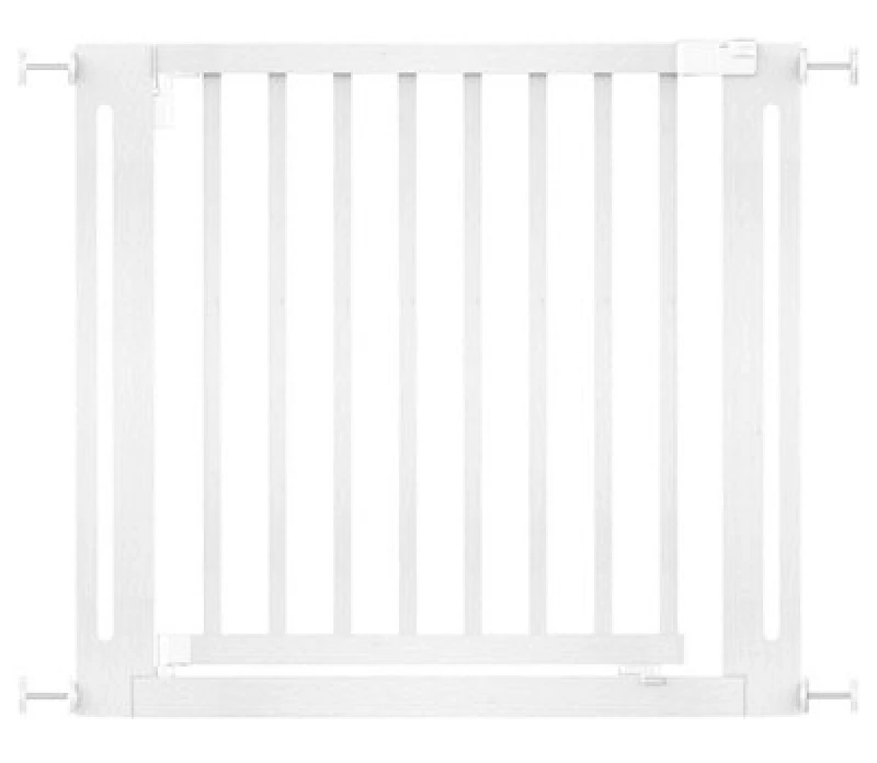 Image of Safetots Wooden Elegance Gate, White, 87Cm - 95Cm, Pressure Fit Safety Gate, 65Cm Extra Wide Doorway, Easy Installation