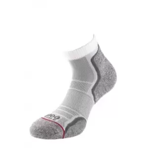 image of 1000 Mile Womens/Ladies Ankle Socks (Pack of 2) (3 UK-5 UK) (White/Grey)