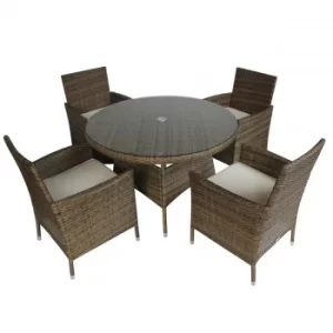 Image of Charles Bentley 4 Seater Dining Set Rattan, Natural