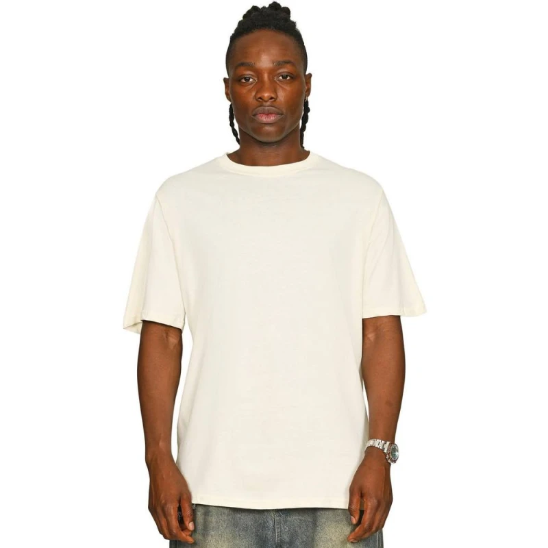 Image of Casual Classics Mens Core 180 Combed Ringspun Cotton Regular T-Shirt in Ecru Size: XS Ecru Male XS