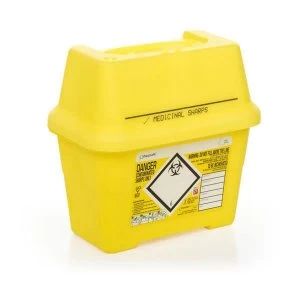 Image of Click Medical Sharpsafe 2 Litre Sharps Bin Yellow