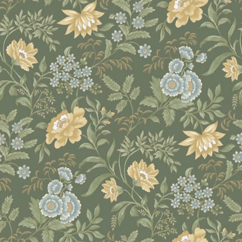 Image of Garden Muse Wallpaper Sky Blue Evergreen Rasch 100029