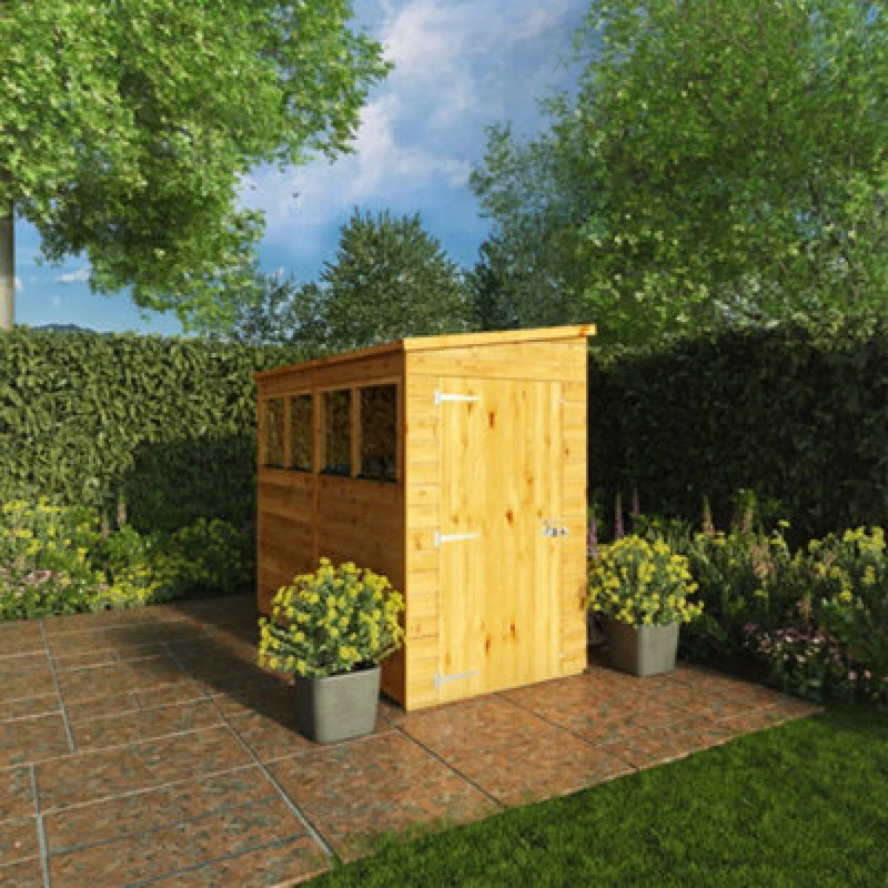 Image of Mercia 8 x 4 Woodsman Shiplap Pent Shed, Brown SI-100-001-0009