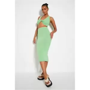 image of I Saw It First Green Knitted Midaxi Skirt Co-Ord - Green