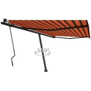 image of Freestanding Manual Retractable Awning 400x300cm Orange/Brown Vidaxl Multicolour