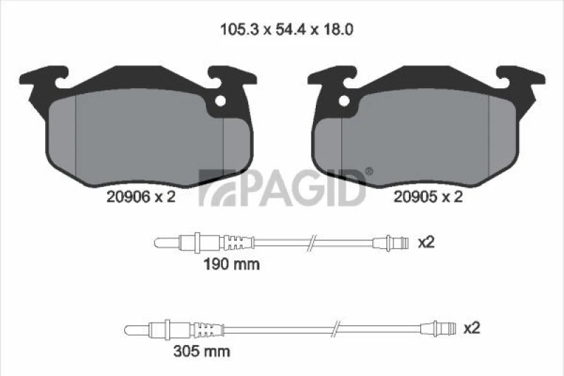 Image of Brake pad set PAGID T9029N