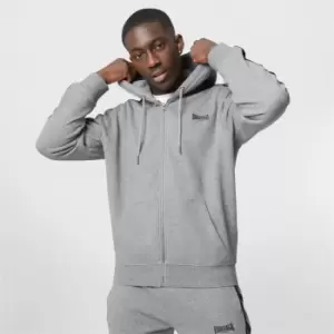 image of Lonsdale 2 Stripe Zip Hoodie with Logo - Grey