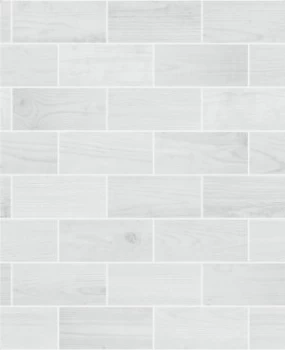 Image of Contour Wooden Tile Grey Wallpaper
