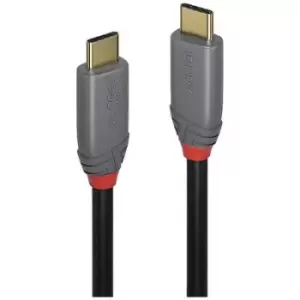 Image of LINDY USB cable USB 3.2 2x 2nd Gen USB-C plug, USB-C plug 0.5 m Black, Grey 36900