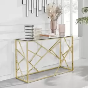 image of Amalfi GOLD Chrome CONSOLE Table