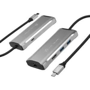 Image of j5create JCD392 4K60 Elite USB-C 10Gbps Travel Dock, Space Grey