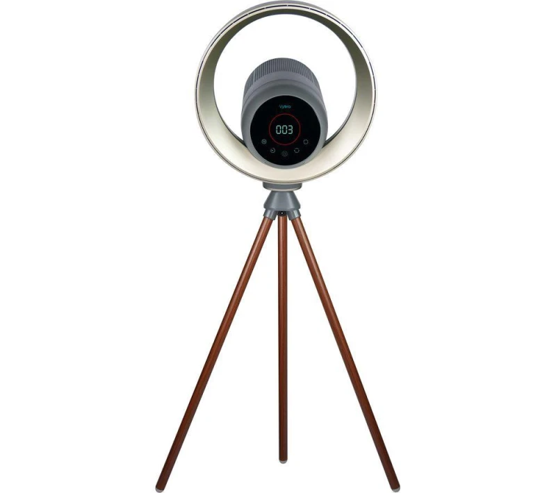 Image of VYBRA Halo VS001H Smart 2-in-1 Air Purifier & Fan - Grey & Brown 5060663690364