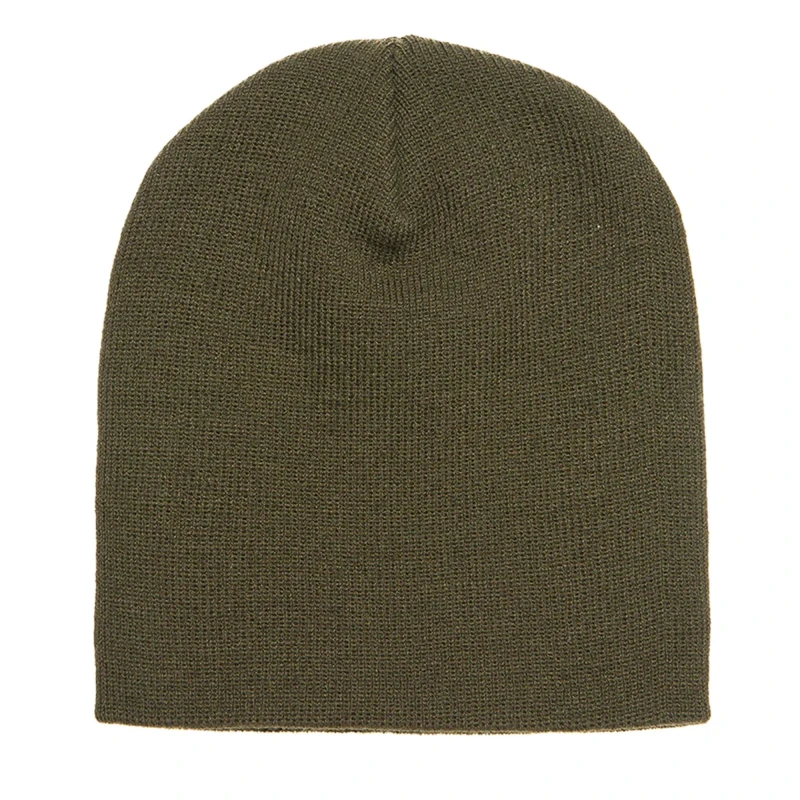 Image of Yupoong Mens Flexfit Heavyweight Standard Beanie Winter Hat in Olive Olive Male One Size