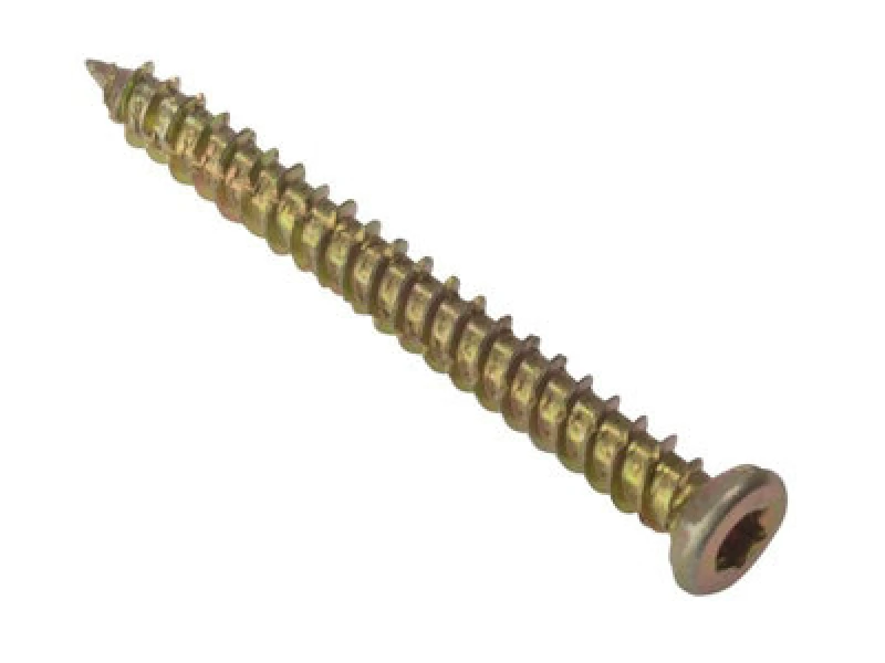 Image of Forgefix ForgeFix Concrete Frame Screw ZYP 7.5 x 52mm Box 100 Gold