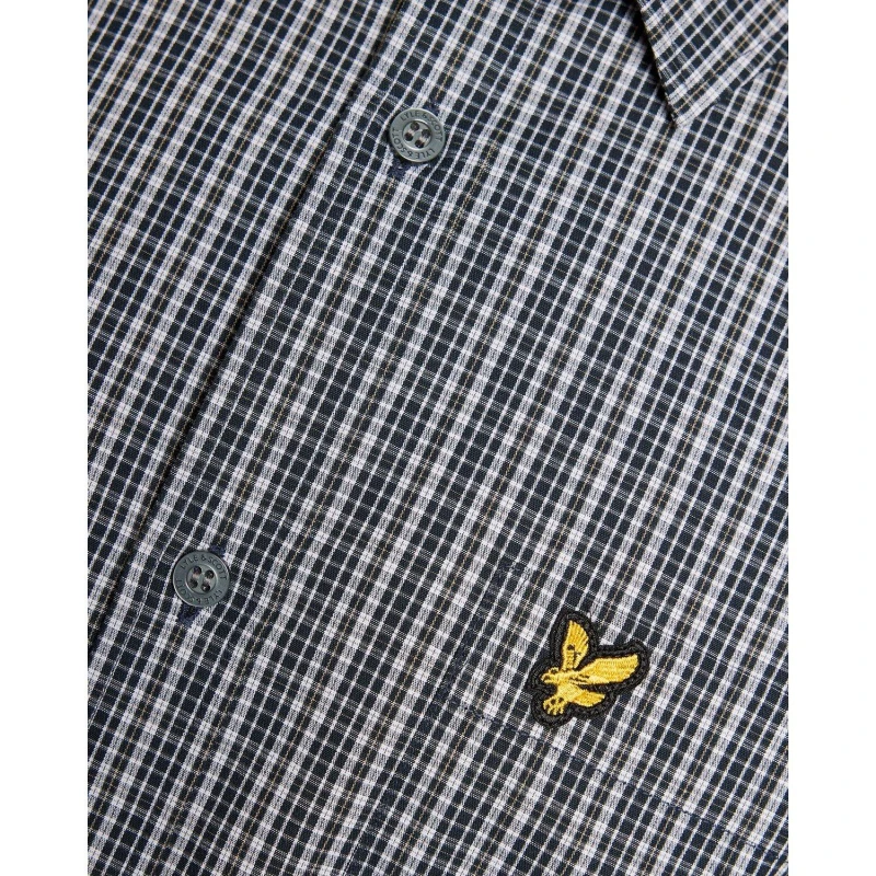 Image of Lyle and Scott Mens Long Sleeve Patterned Shirt Dark Navy Z271 male M