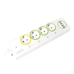 image of LogiLink PA0130 power extension 1.5 m 4 AC outlet(s) Indoor White