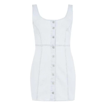 image of Jack Wills Rumney Pencil Denim Mini Dress - Ice Blue