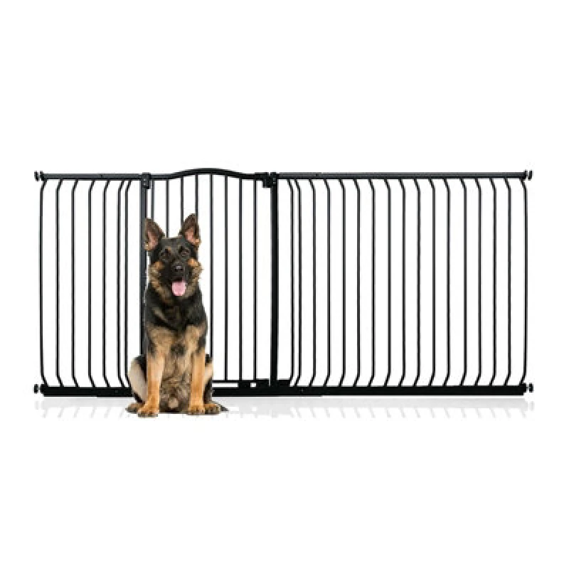 Image of Bettacare Extra Tall Curved Top Dog Gate, 207Cm - 216Cm, Matt Black, Extra Tall 100Cm In Height, Pressure Fit Pet Gate