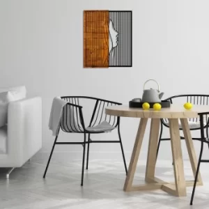 Image of Esaret Walnut Black Decorative Wooden Wall Accessory
