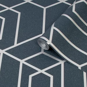 Image of Graham & Brown Julien Macdonald Disco Vogue Navy Wallpaper Paper