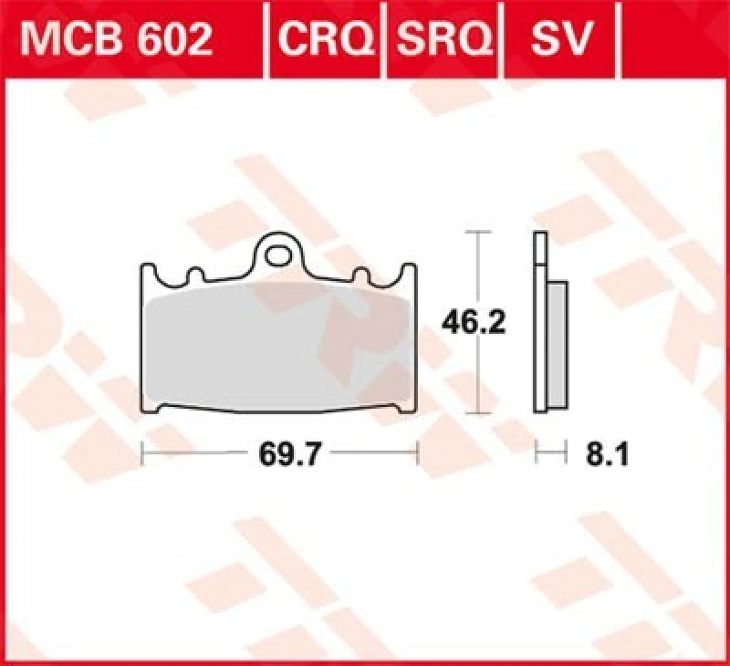 Image of TRW MCB602CRQ Brake pad set Brake Pad Set,disc brake (402)