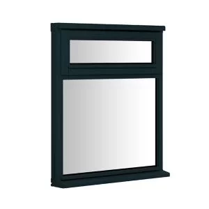 image of Clear Double Glazed Anthracite Grey Timber Right-Handed Top Hung Window, (H)895mm (W)910mm