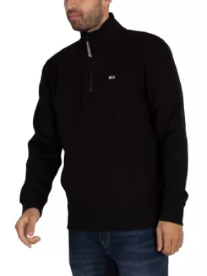 image of Solid Zip Mock Neck Sweatshirt