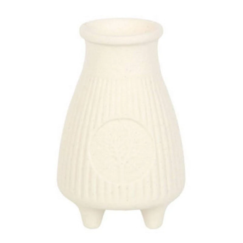 Image of Something Different Something Different Greige Ribbed Incense Holder in White White One Size Unisex 5063693881573