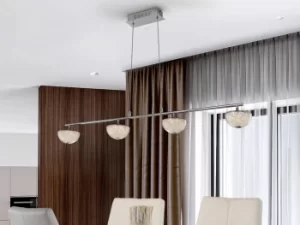 Image of Lua Pendant Light Straight Bar, Chrome