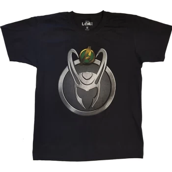 Image of Marvel Comics - Loki Symbol Unisex Large T-Shirt - Black
