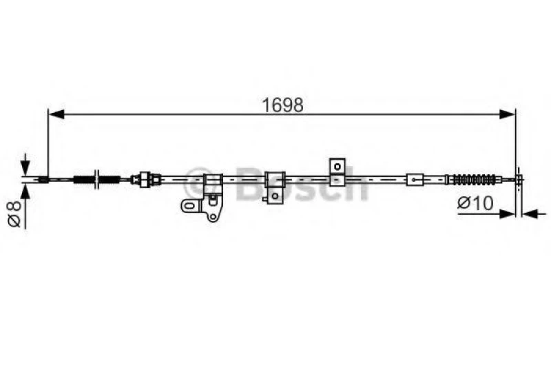Image of Bosch 1 987 482 346 Brake Cable 1698mm Cable,parking brake (124)
