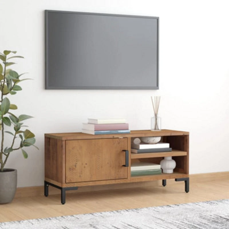 Image of Vidaxl TV Cabinet Brown 90X30X40 Cm Solid Pinewood, Brown 349915