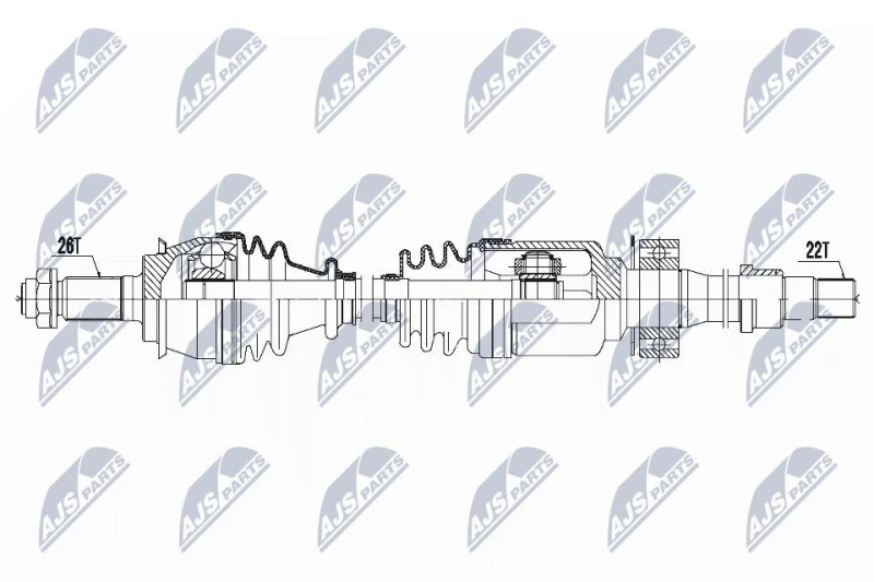 Image of NTY NPW-BM-121 Drive shaft Front Axle Right Drive Shaft (13)
