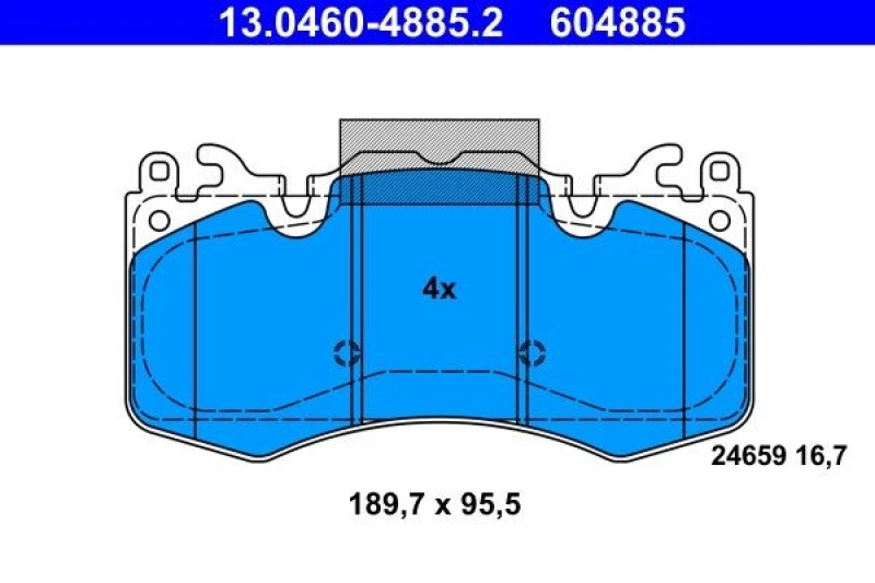 Image of Brake pad set ATE 13.0460-4885.2