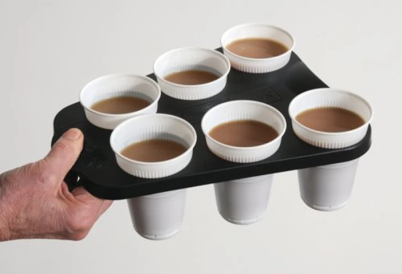 Image of Acorn Acorn Vending Cup Tray Plastic 6 Cup Capacity Black DRINKTRAY DRINKTRAY