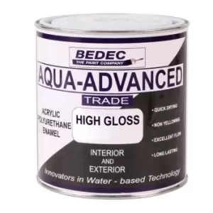 Image of Bedec - Aqua Advanced Paint Gloss - Brilliant White - 1 Litre - Brilliant White