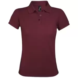 image of SOLs Womens/Ladies Prime Pique Polo Shirt (3XL) (Burgundy)