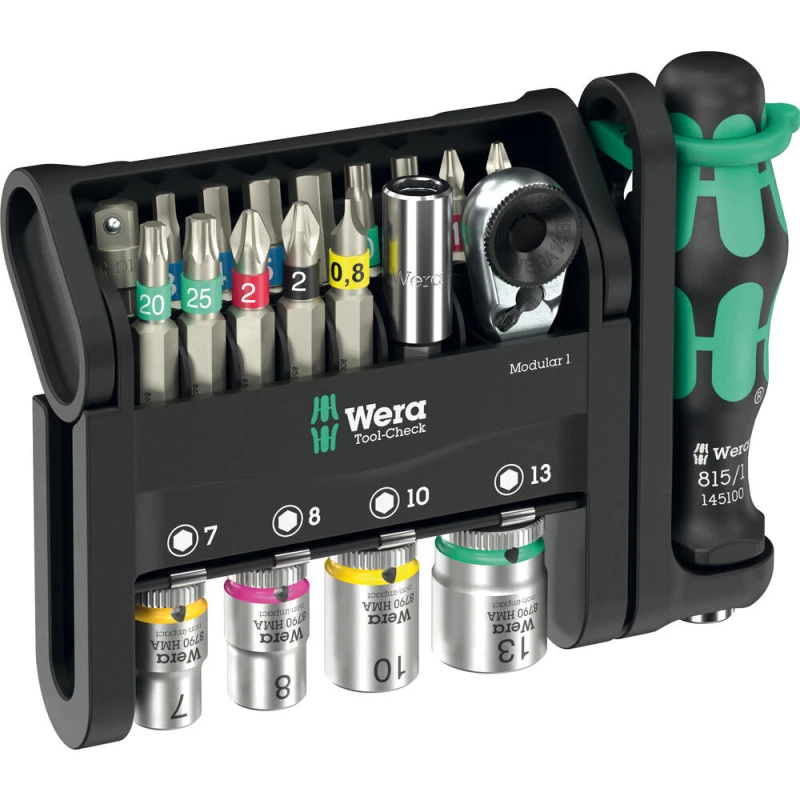 Image of Wera Tool Check 21 Piece Modular Screwdriver and 1/4" Drive Hexagon Socket Set 1/4"